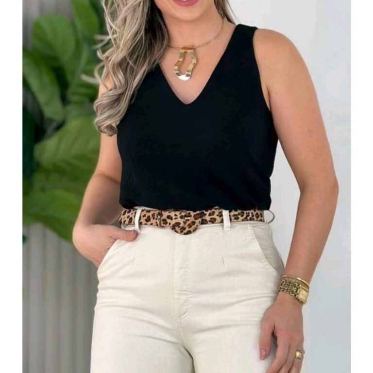 Blusa Regata Feminina Alça Larga Grossa Duna Rega