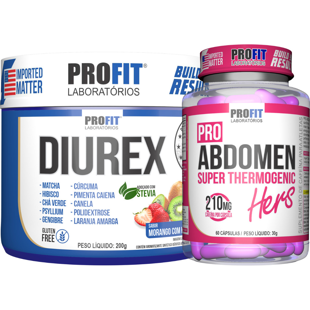 Kit Diurético Diurex 200g + Termogênico Pro Abdomen Hers