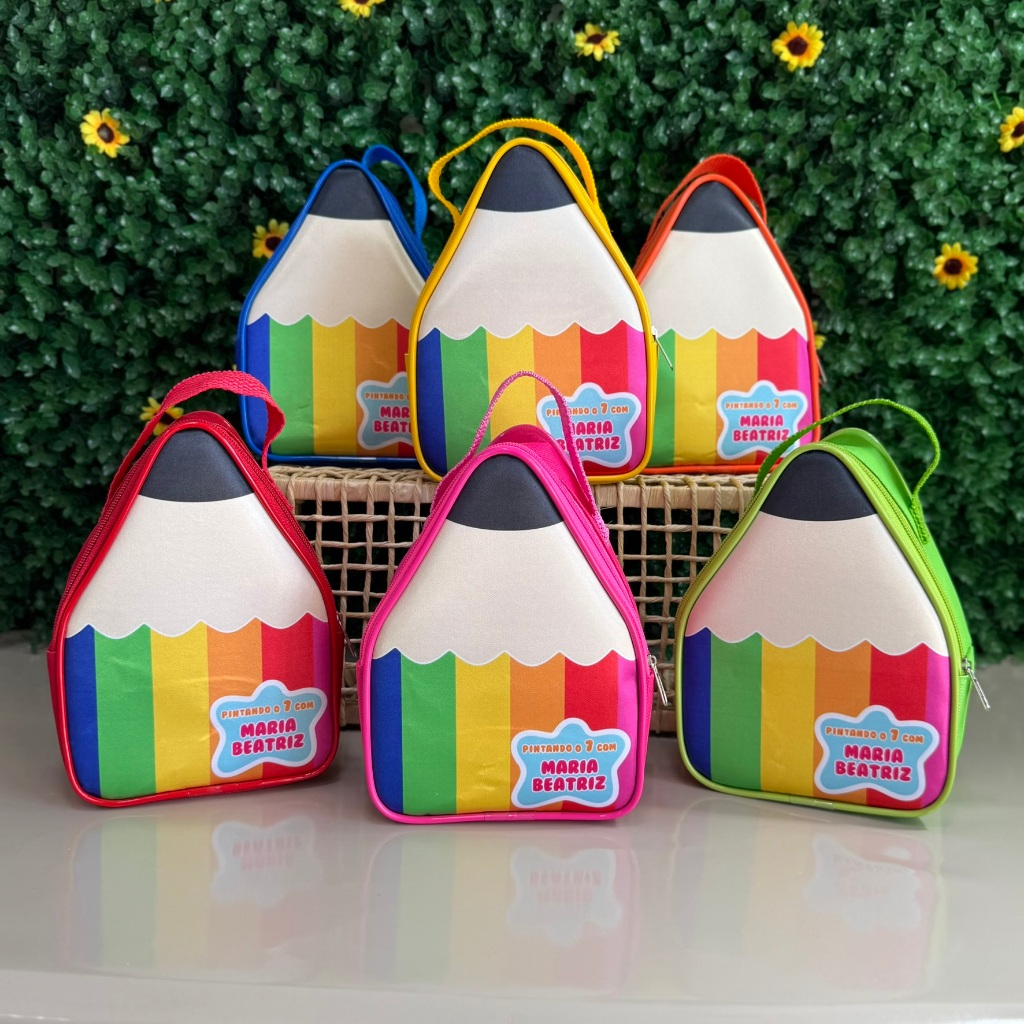 25 BOLSA LÁPIS ABC PERSONALIZADAS para lembrancinha FESTA INFANTIL/em nylon/ diversas cores/sem nome