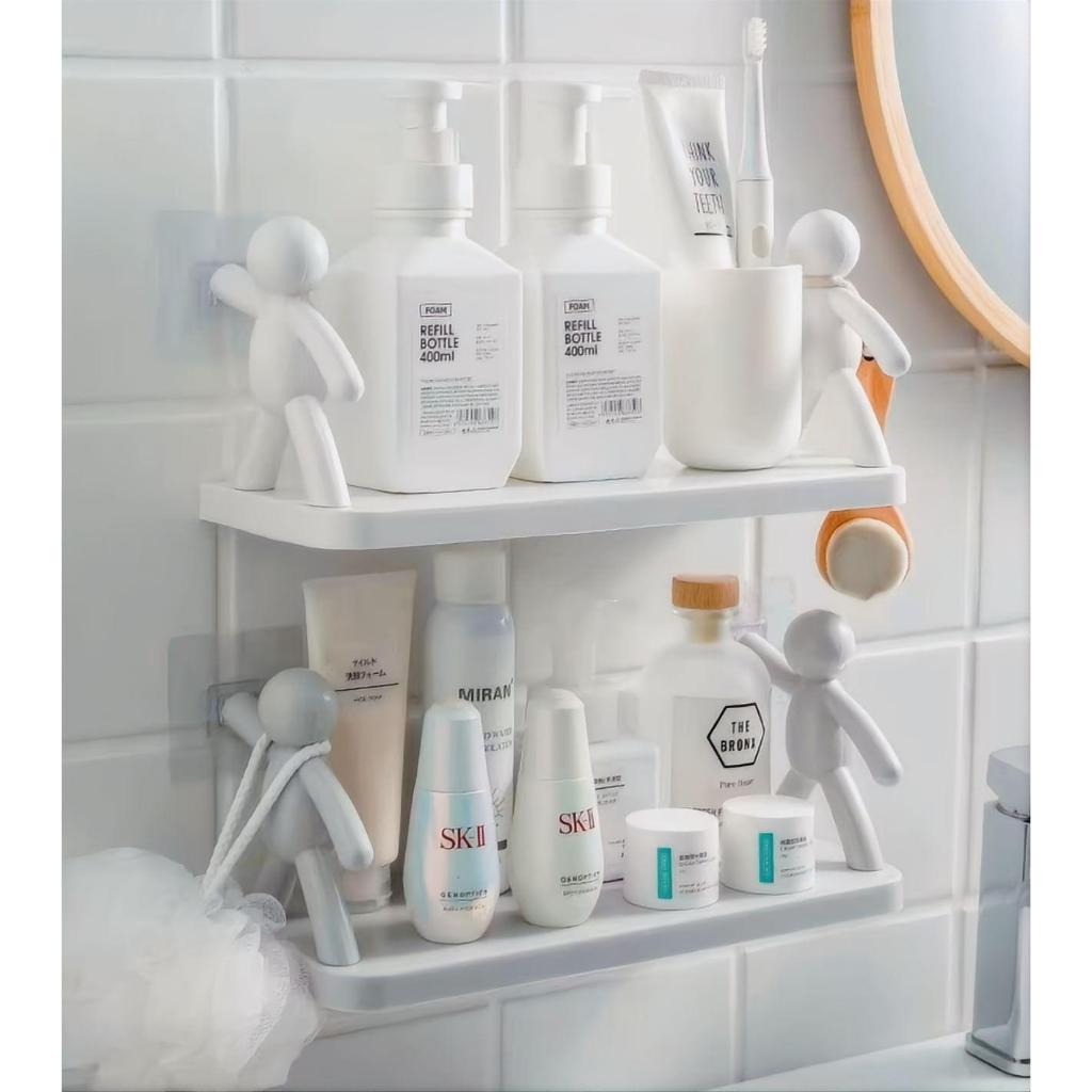 Prateleira Adesiva Multiuso Organizador de Cozinha e Banheiro Criativo Bonequinho