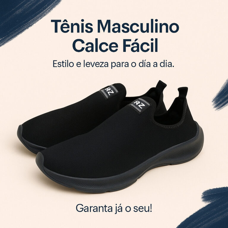 Tênis Masculino Meia Calce Fácil Slip On Ortopé