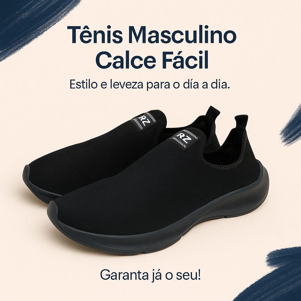 Tênis Masculino Meia Calce Fácil Slip On Ortopédico Casual Confortável 34 ao 44