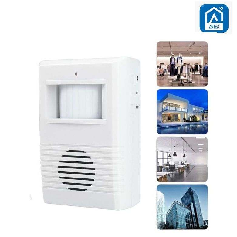Sensor De Presença Campainha Alarme Detector Movimento Casa