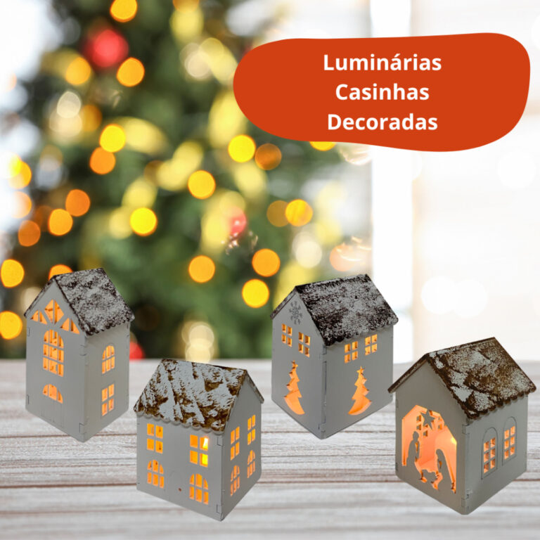 Luminária Casinha para Cenário com Vela Eletrôn