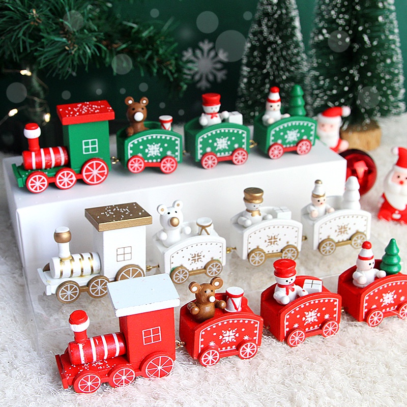 Mini Natal trem bolo decoração brinquedos, confortável presente de Natal