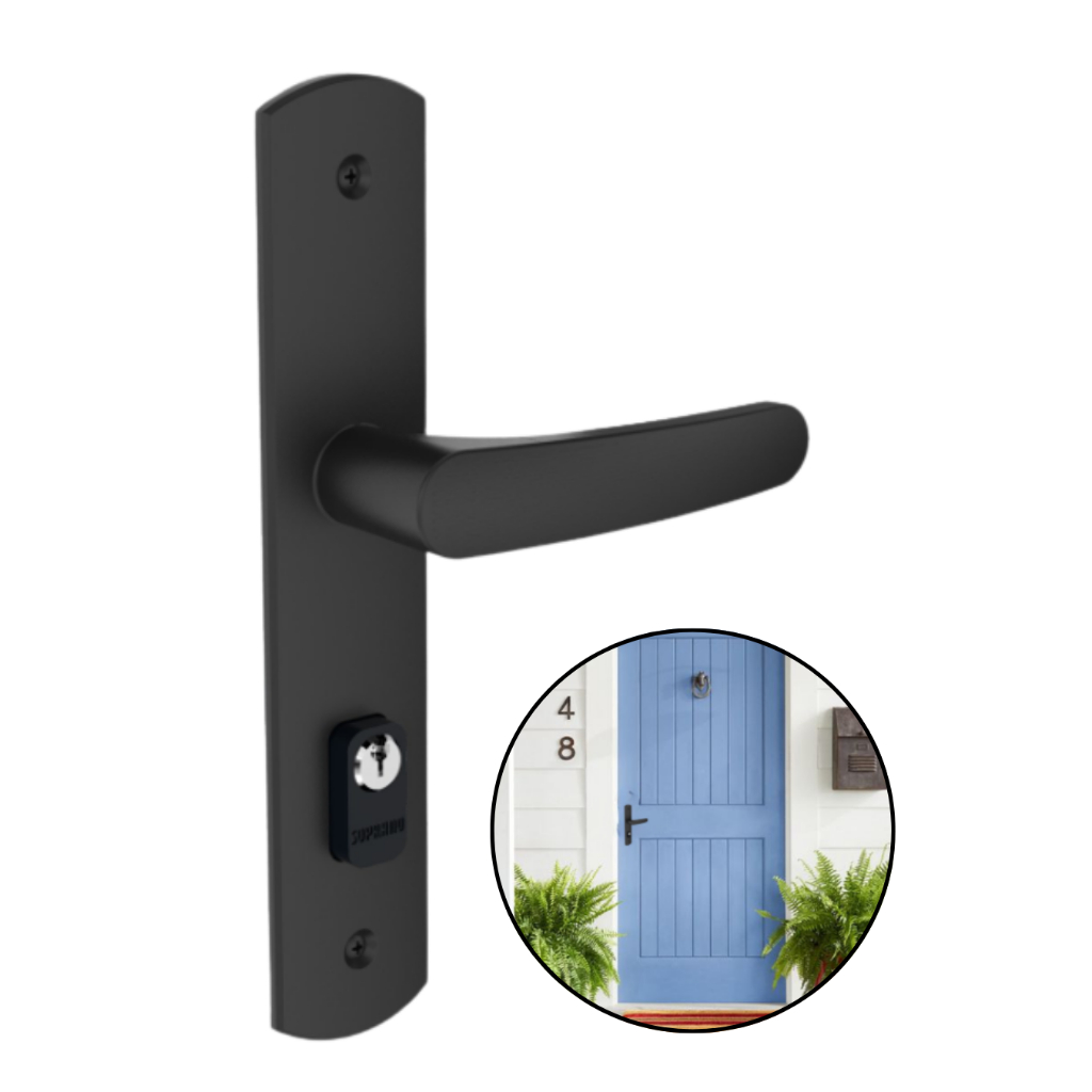 Fechadura de Porta Residencial Sala Cozinha Quarto e Banheiro Soprano Anticorrosão Preta Ipanema