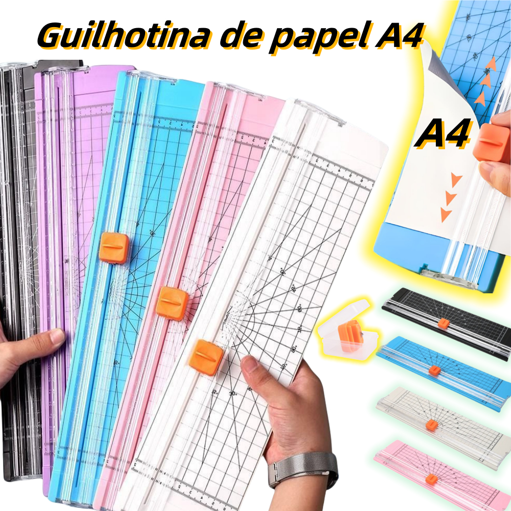 Guilhotina Portátil de Papel A4 para Cortador Profissional com Lâmina de Precisão para Escritório, S