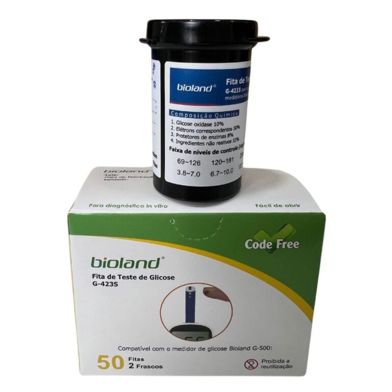 50 Tiras Glicose Bioland Fitas Medir Glicemia Diab
