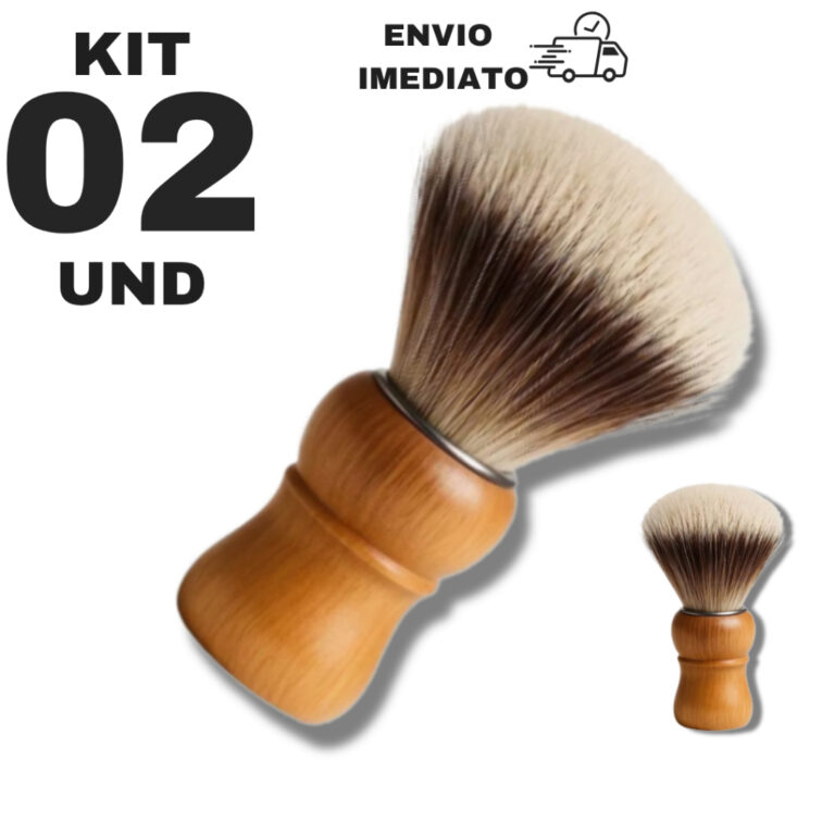 Kit 02 Pincel de Barbear 10cm Cerdas Macias Acess�