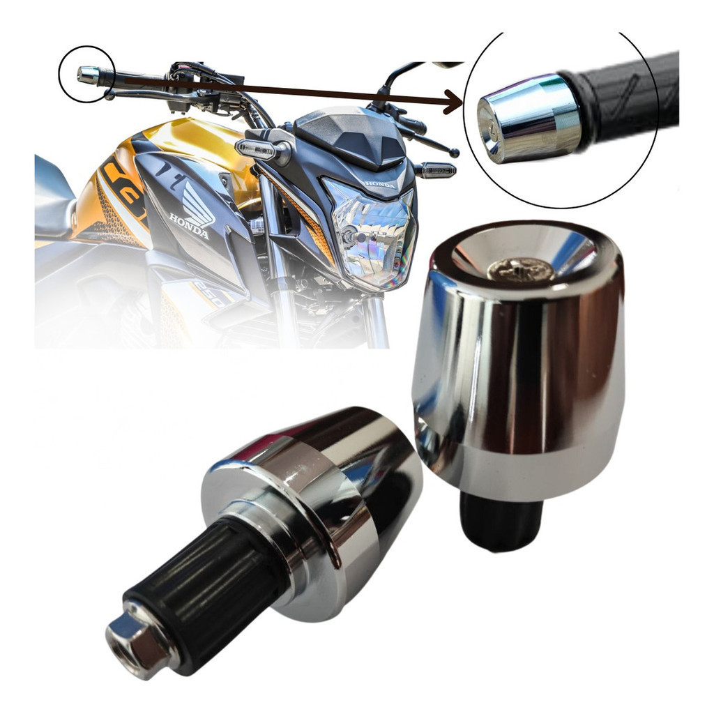 Par Peso Pesinho Pcx 150 Para Guidao Oco Cromado Com Bucha