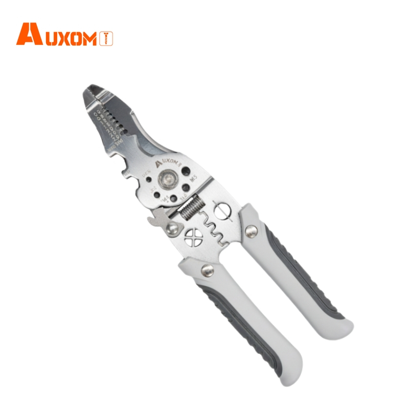 AUXOM Alicate de Crimpagem e Decapagem Profissional – Multifuncional para Cortar, Descascar