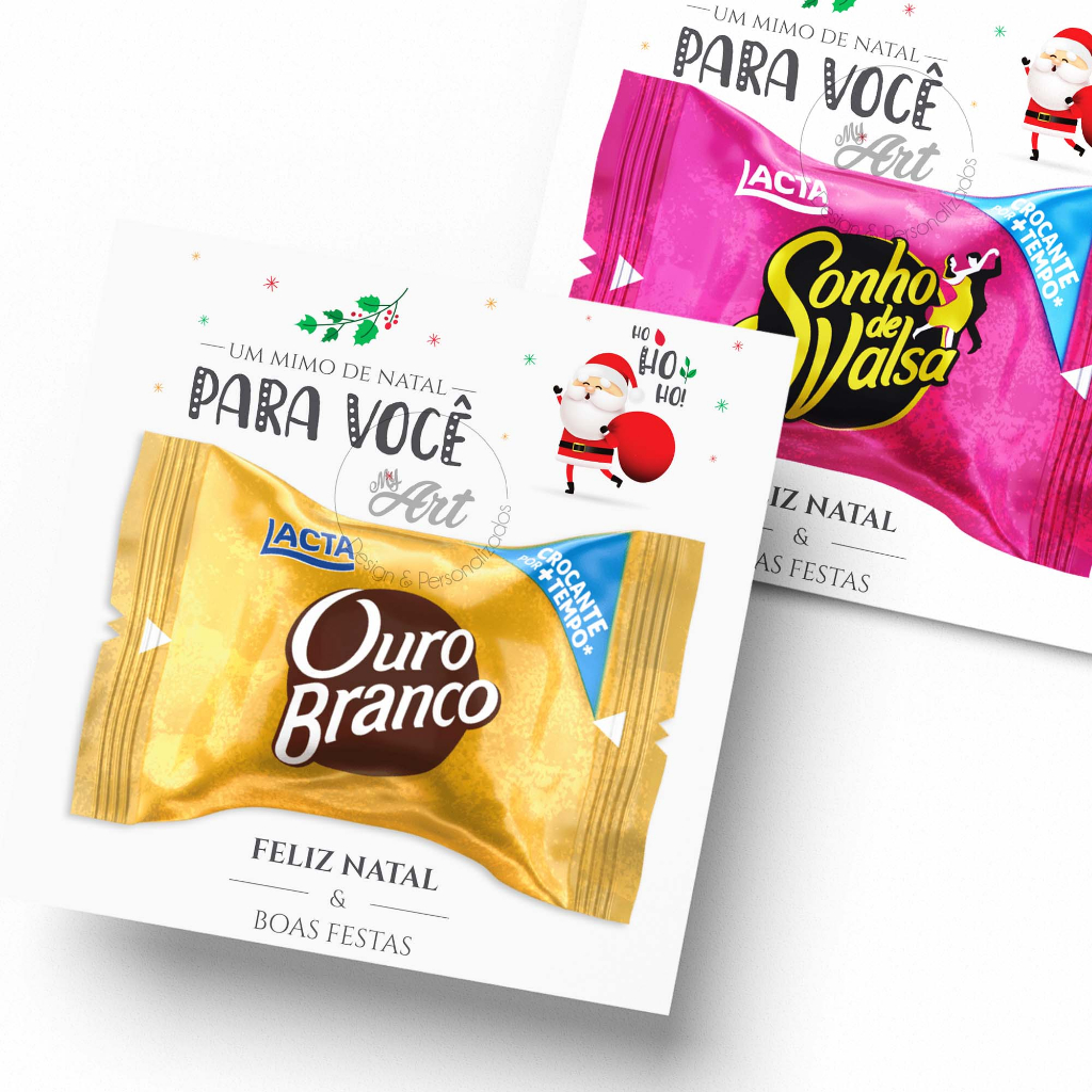 Cartão para bombom mimo presente criativo Feliz Natal