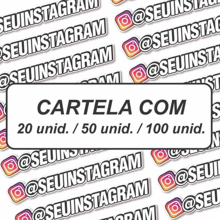 Cartela Adesivos personalizados Holográfico e Bra