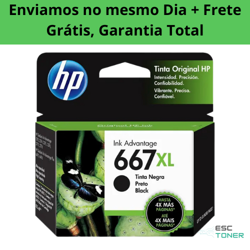 Cartucho HP 667XL Preto  Original E Lacrado Compat