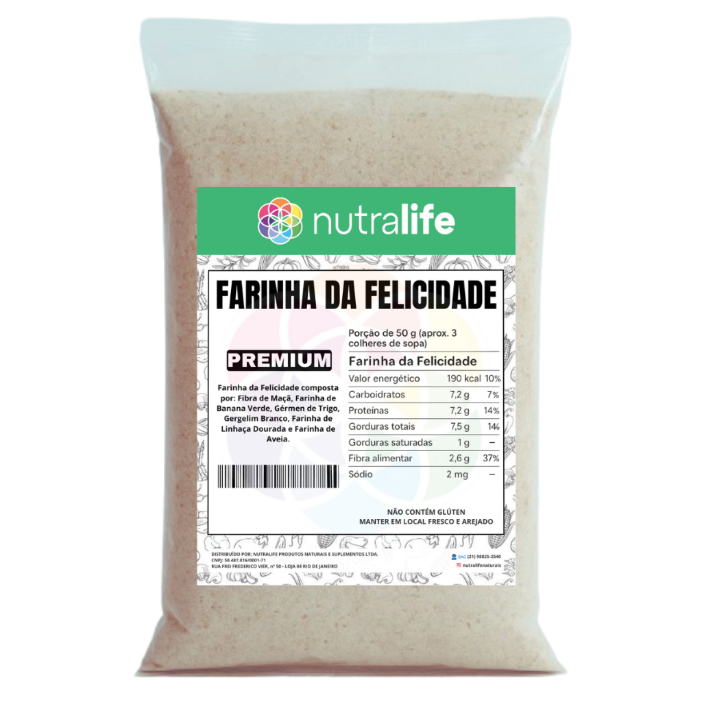 Farinha da Felicidade Dopamina Farinha de Banana Verde Fibra de Maçã Gergelim Branco Farinha de Avei