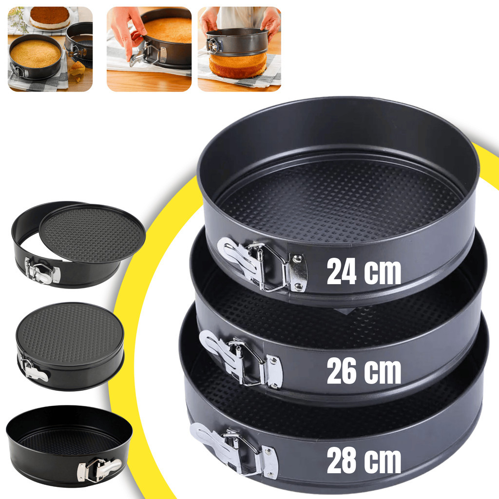 Kit 1 a 3 Formas com Fundo Removível Antiaderente para Torta Bolo Assadeira Bolos Tortas Redonda