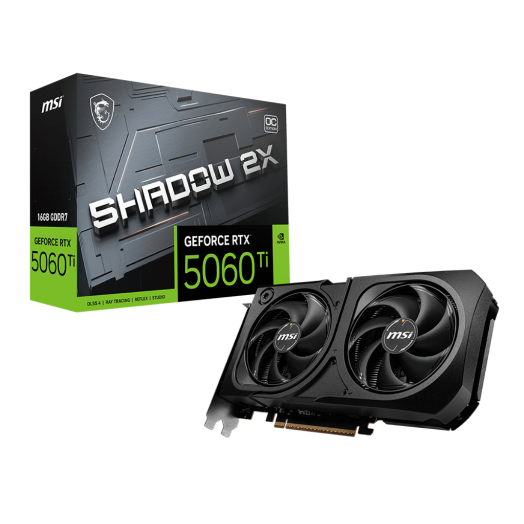 Placa de Vídeo MSI Nvidia GeForce RTX 5060 TI Shadow 2X OC Edition 16GB GDDR7 128 bits – 912-V535-02