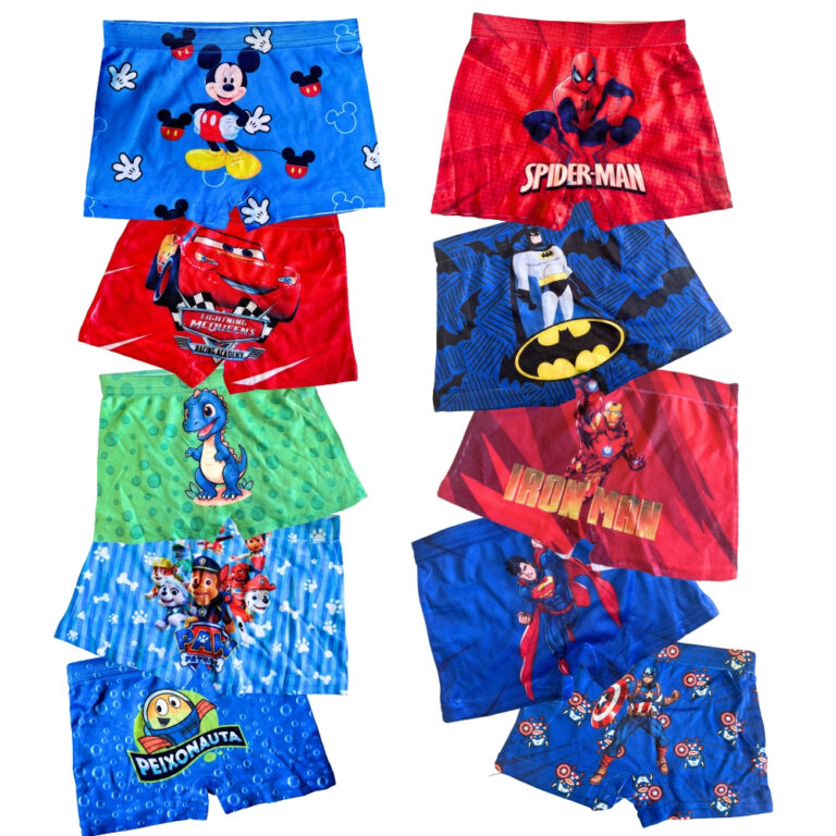 Kit Cuecas Boxer Infantil Meninos Personagens Esta