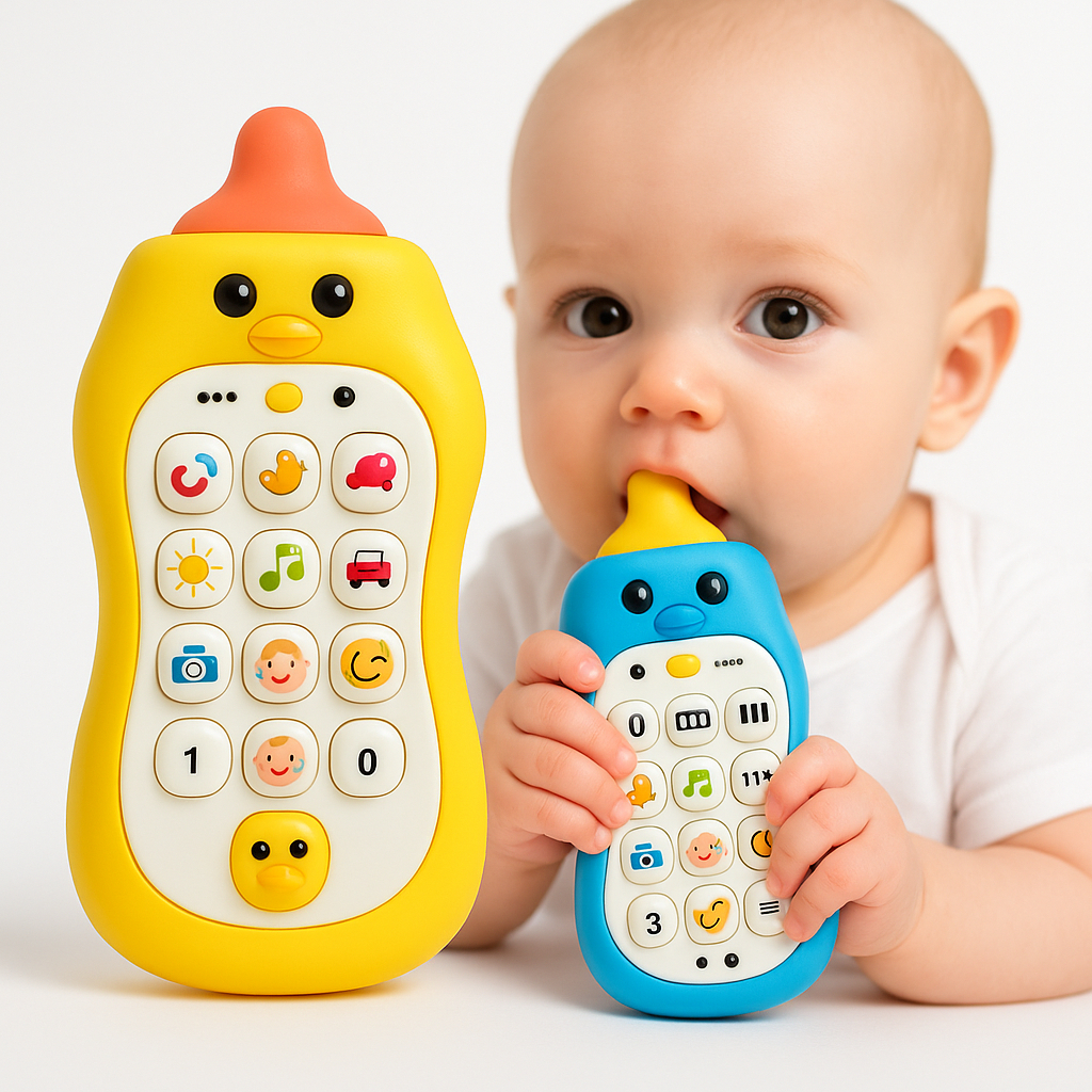 Telefone Musical Formato Mamadeira De Brinquedo Para Bebê Dormir Criança Infantil Mordedor Educativo