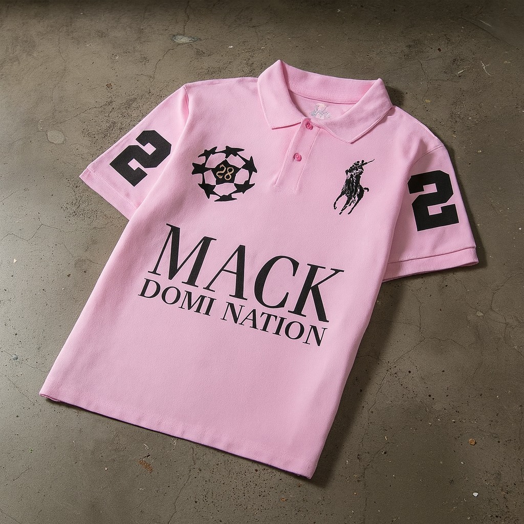 Camiseta Polo Unissex 100% Algodão: Powerline Pink