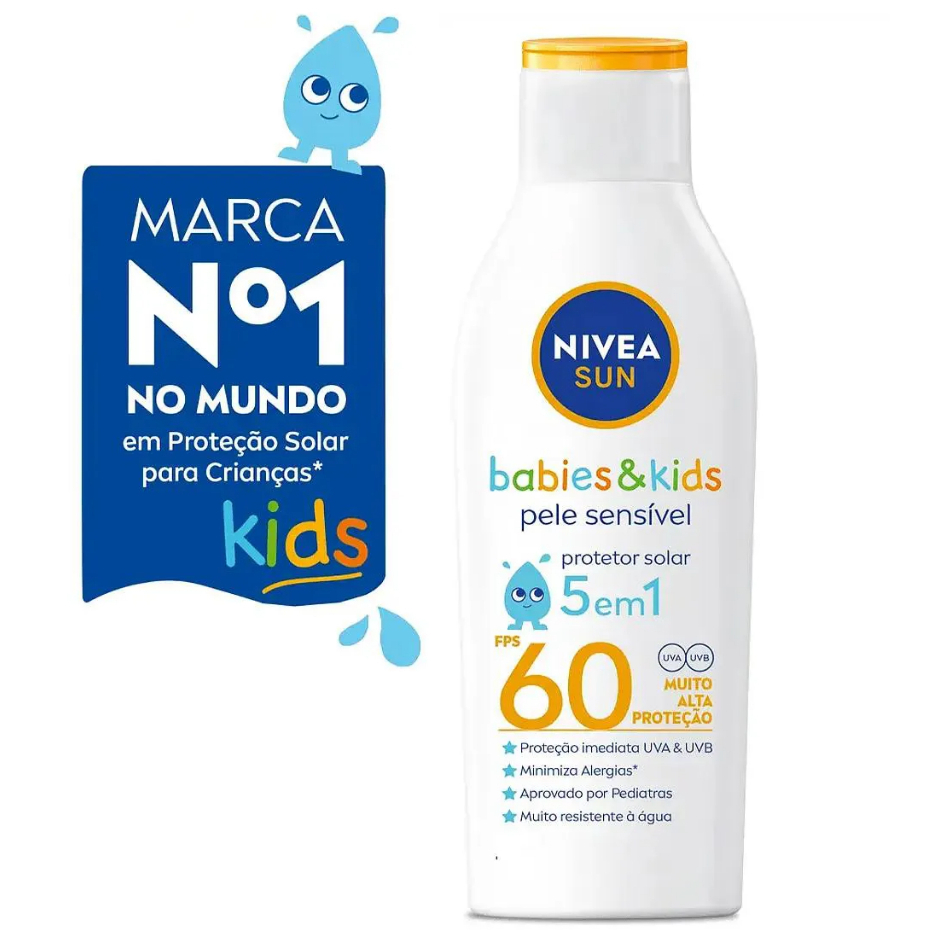 Protetor Solar Nivea Sun Kids Pele Sensível FPS 60 100ml