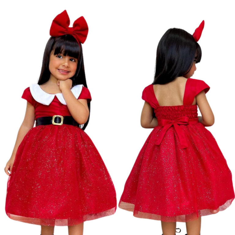 Vestido MAMÃE NOEL natal luxo social Bebês