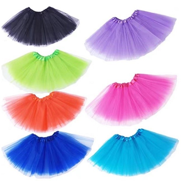 Saia De Tule Tutu Adulto infantil Lisa Colorida Fe