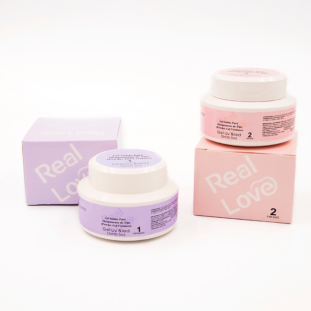 Gel Sólido De Alongamento Para Tips Powder Gel Cremoso – Real Love