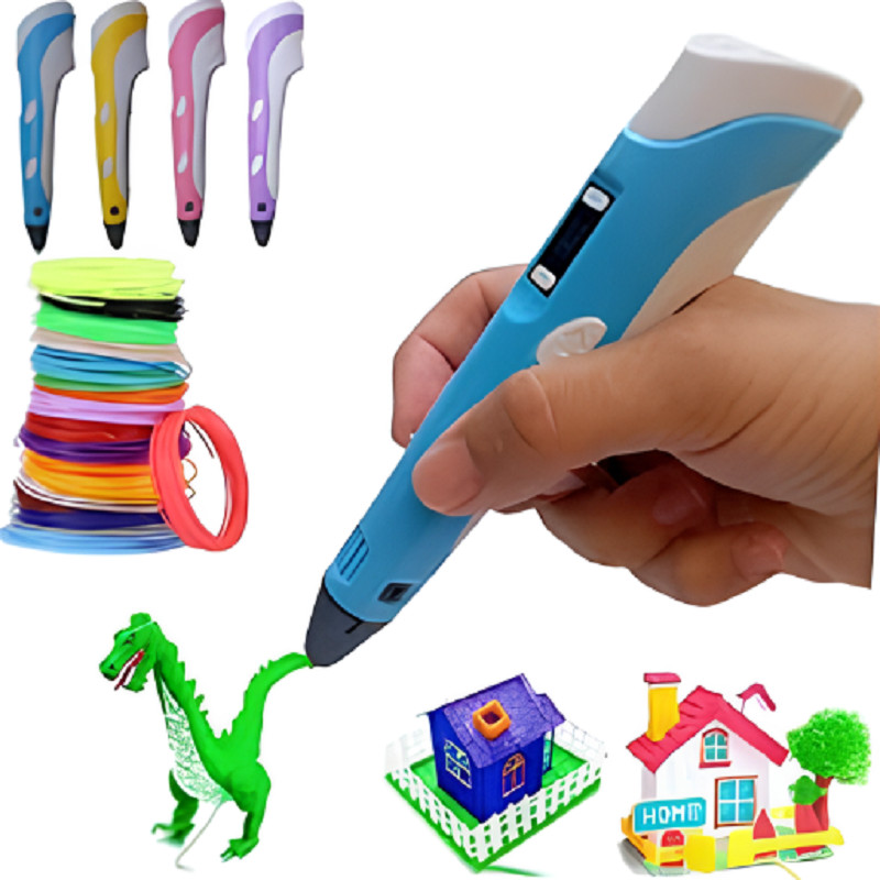 Caneta Impressora Desenho 3D Para Crianças Manual Com Tela Digital
