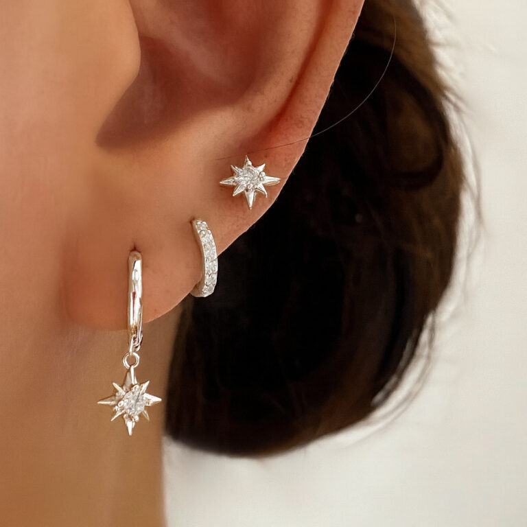 Kit 3 pares de brincos elegantes femininos em form