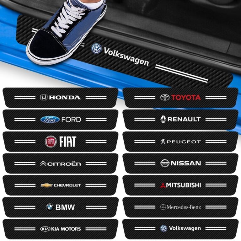 Kit 4 Peças Adesivo Soleira de Porta Carro Modelo