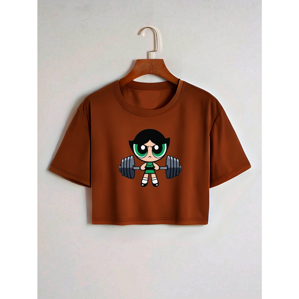 Blusinha Cropped De Algodão Estampada Docinho Academia