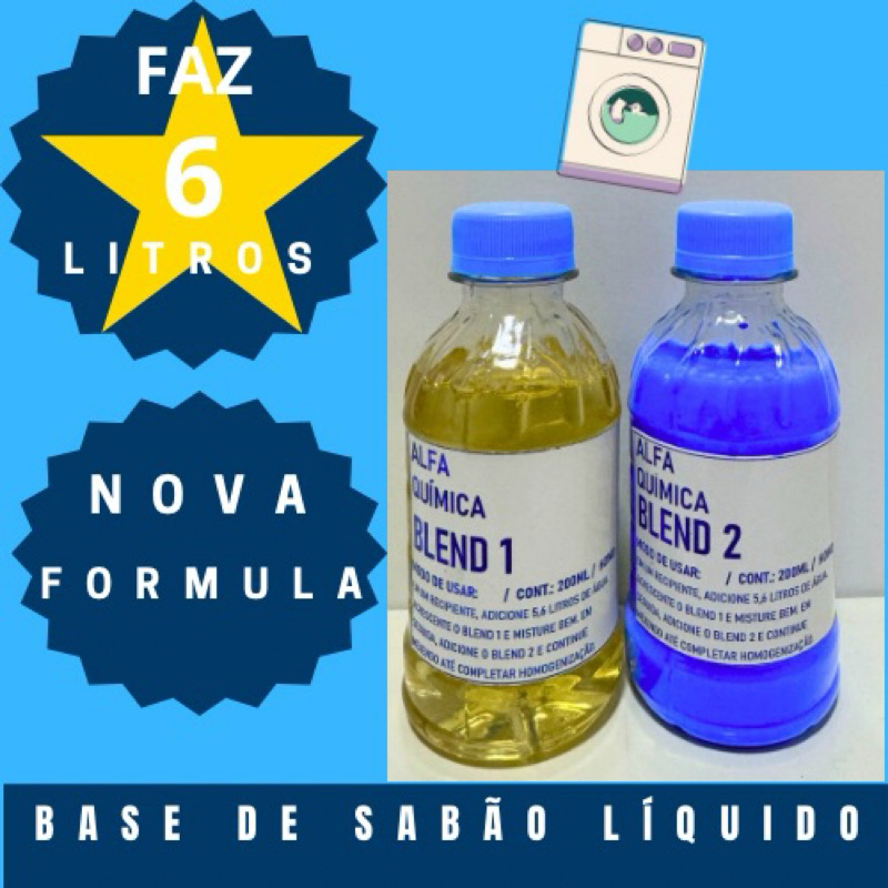 BLEND BASE SABÃO LÍQUIDO AZUL HOMO 2X200ML – RENDE 6 LITROS