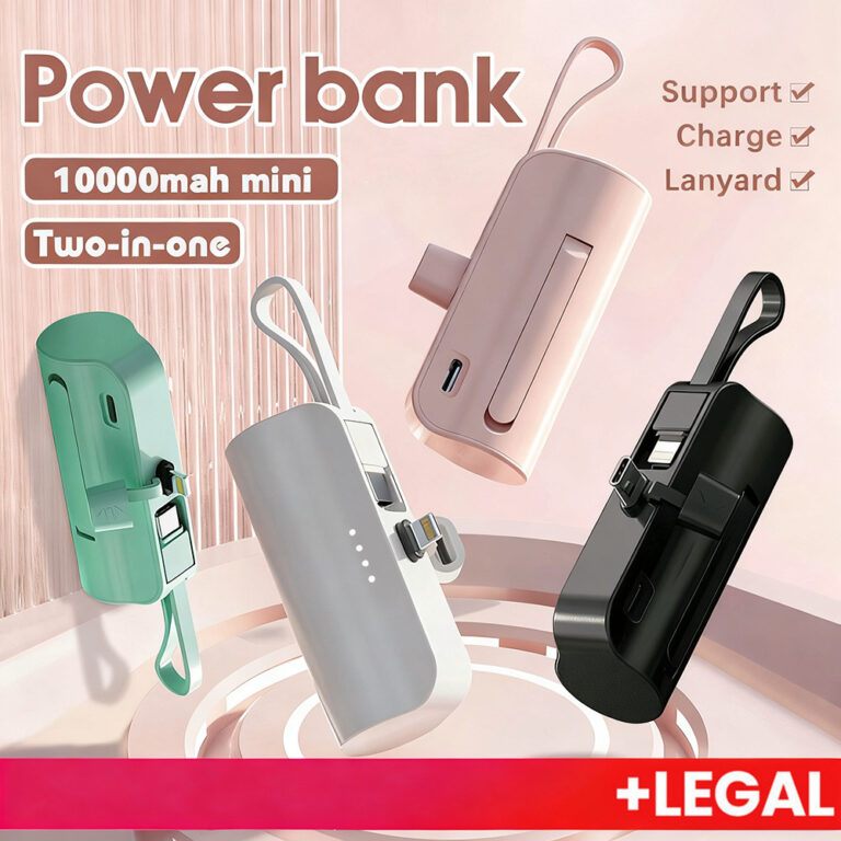 Power Bank Mini Sem Fio 2em1 – 10000mAh, Bat