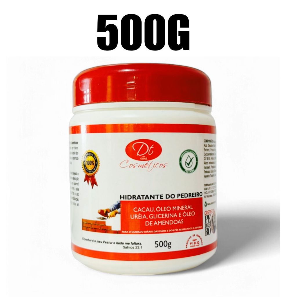 Creme De Ureia 500G Creme De Pedreiro Para Pés Rachados E Ressecados Cacau Amêndoas Glicerina