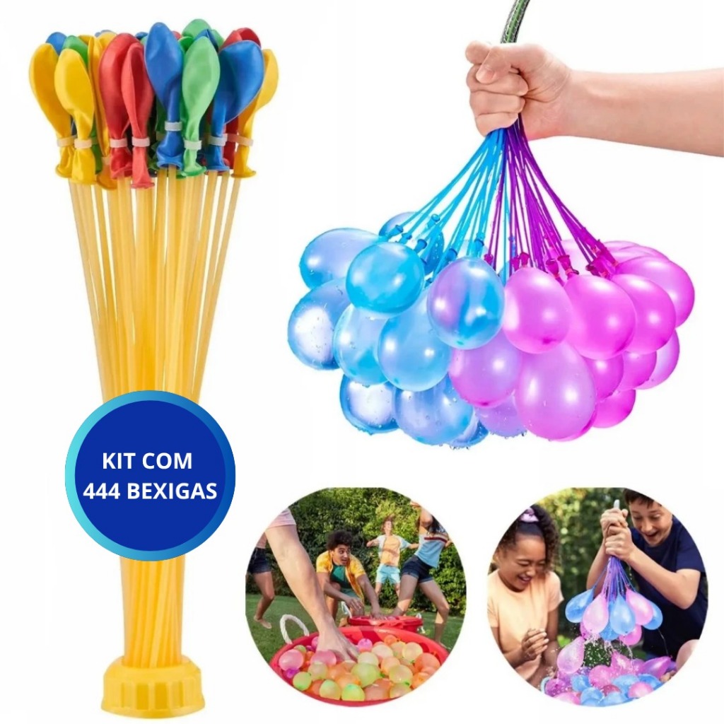 Kit 444 Bexigas De Água Coloridas – Guerra Dágua Balões Brincadeira Enche Fácil