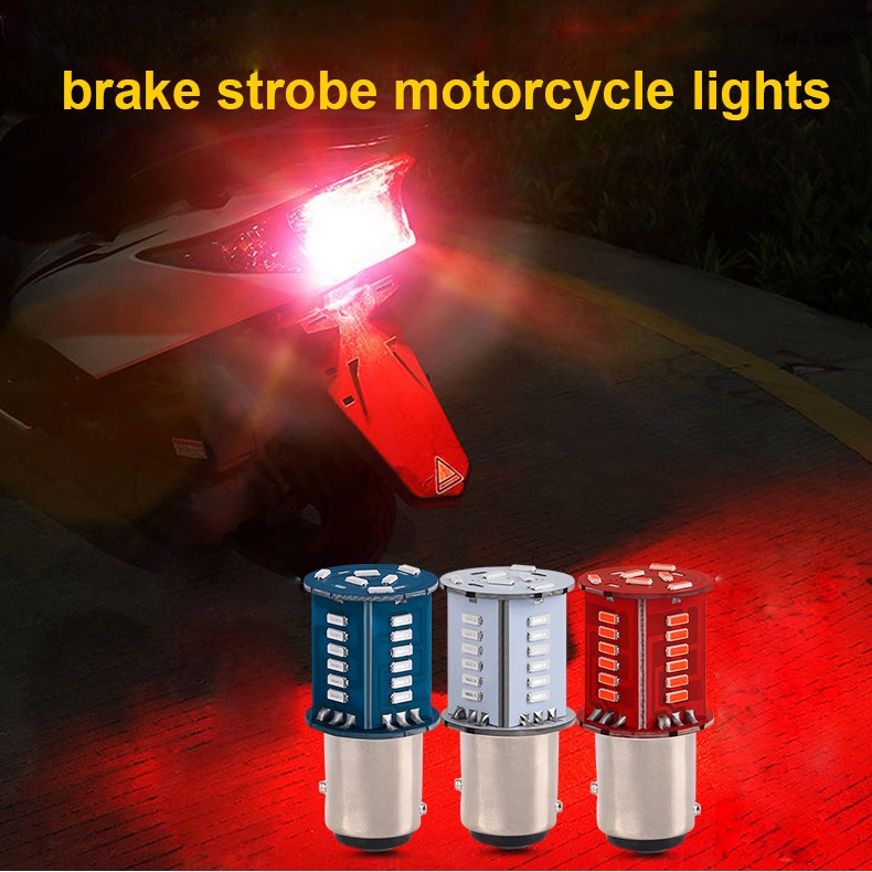 Luz De Freio De Motocicleta Led Brake Burst Flashing Light/Advertência De 12V 6W/1157 Lâmpada Estrob