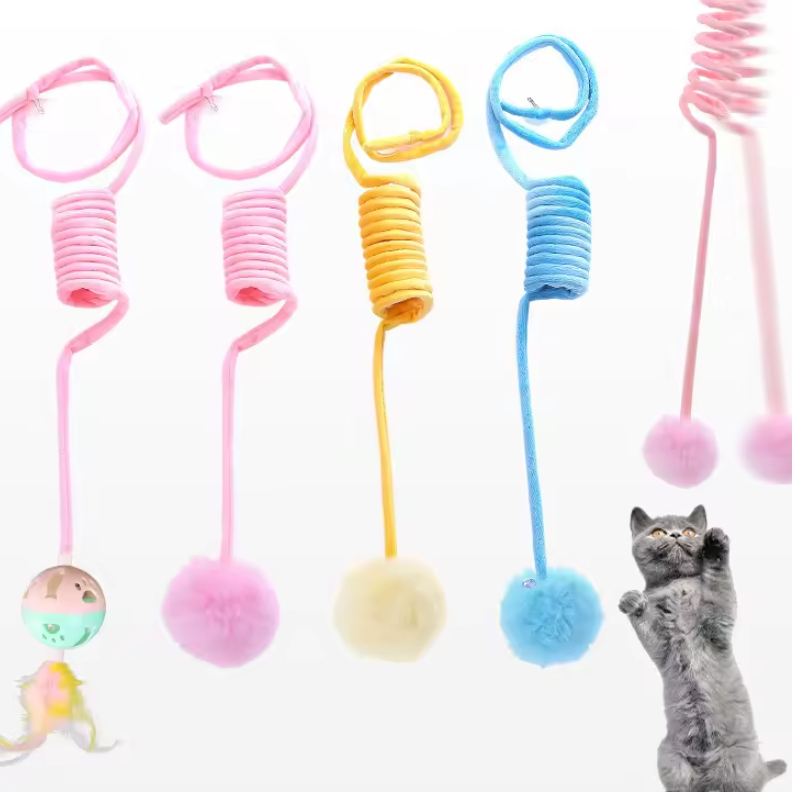 Brinquedo para Gato Interativo Sino e Corda para Pendurar em Porta Teto Ante estresse Exercício Dive