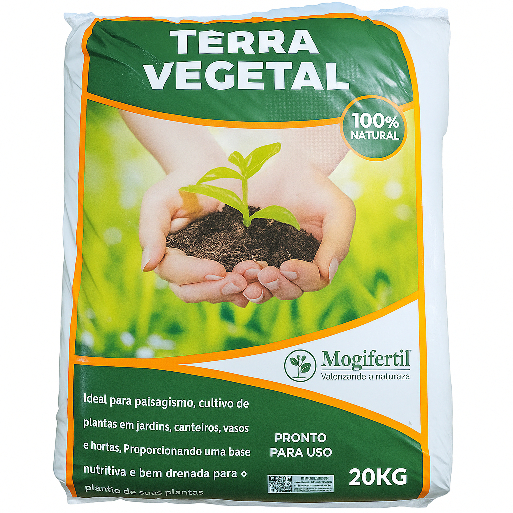 Terra Vegetal Adubada Para Jardim 2kg a 20kg Mogifertil.