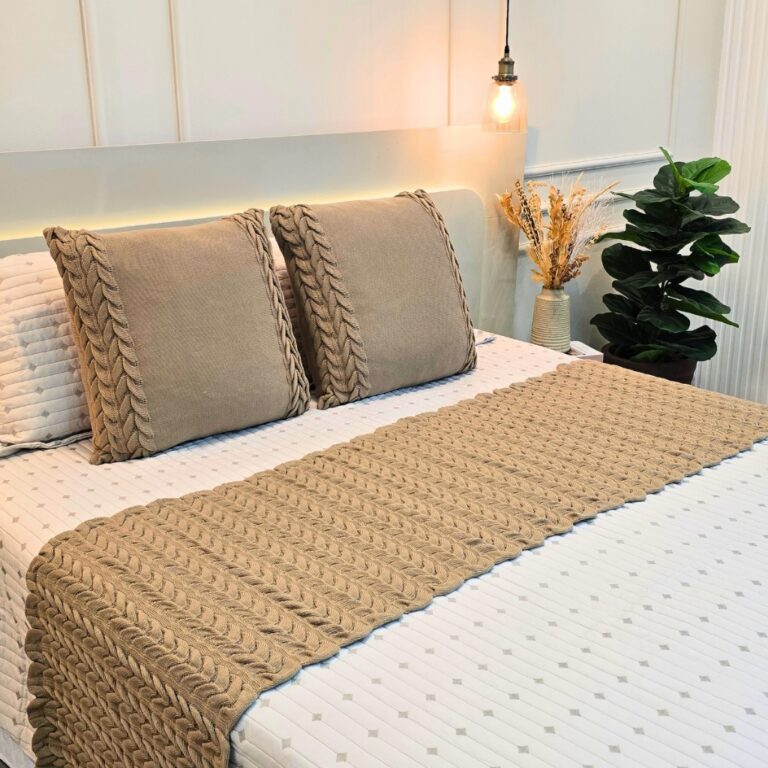 Kit Peseira Manta Tricot Sofá Cama Casal Queen Ki