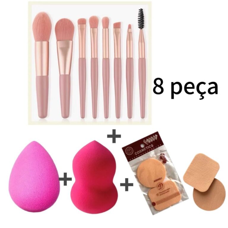 Kit de Pincel 8 + 2 Esponjas + 1 Kit esponja de P�
