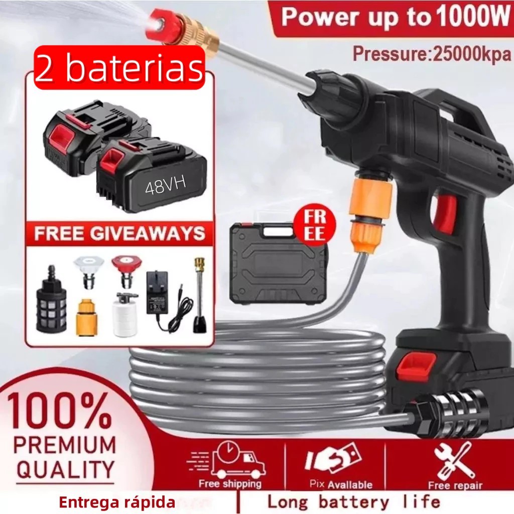 Lavadora Alta Pressão Lava Jato Portátil Recarregável Com Maleta e Acessórios Recarregável Sem Fio p