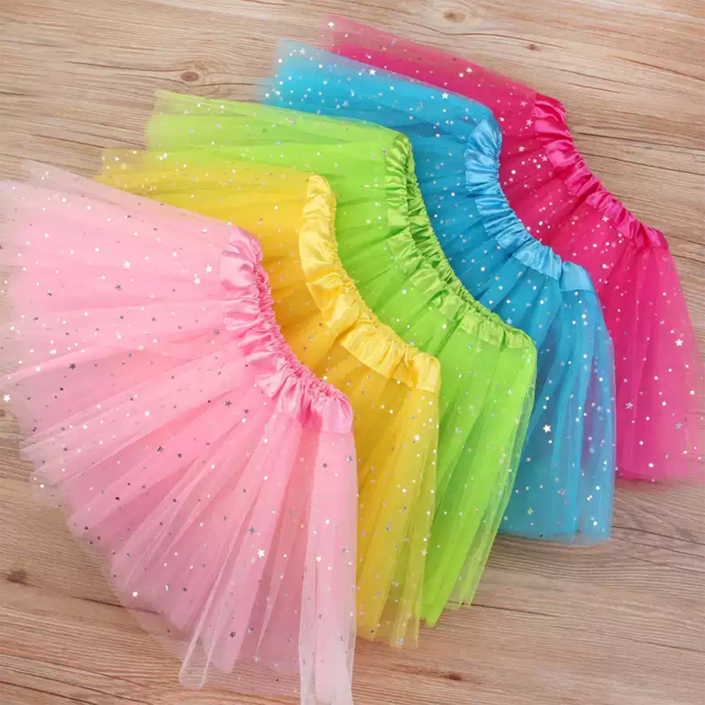 Saia Tule Tutu Brilho Colorido 30cm Ballet Carnaval Dança Festa Fantasia Diversas Cores