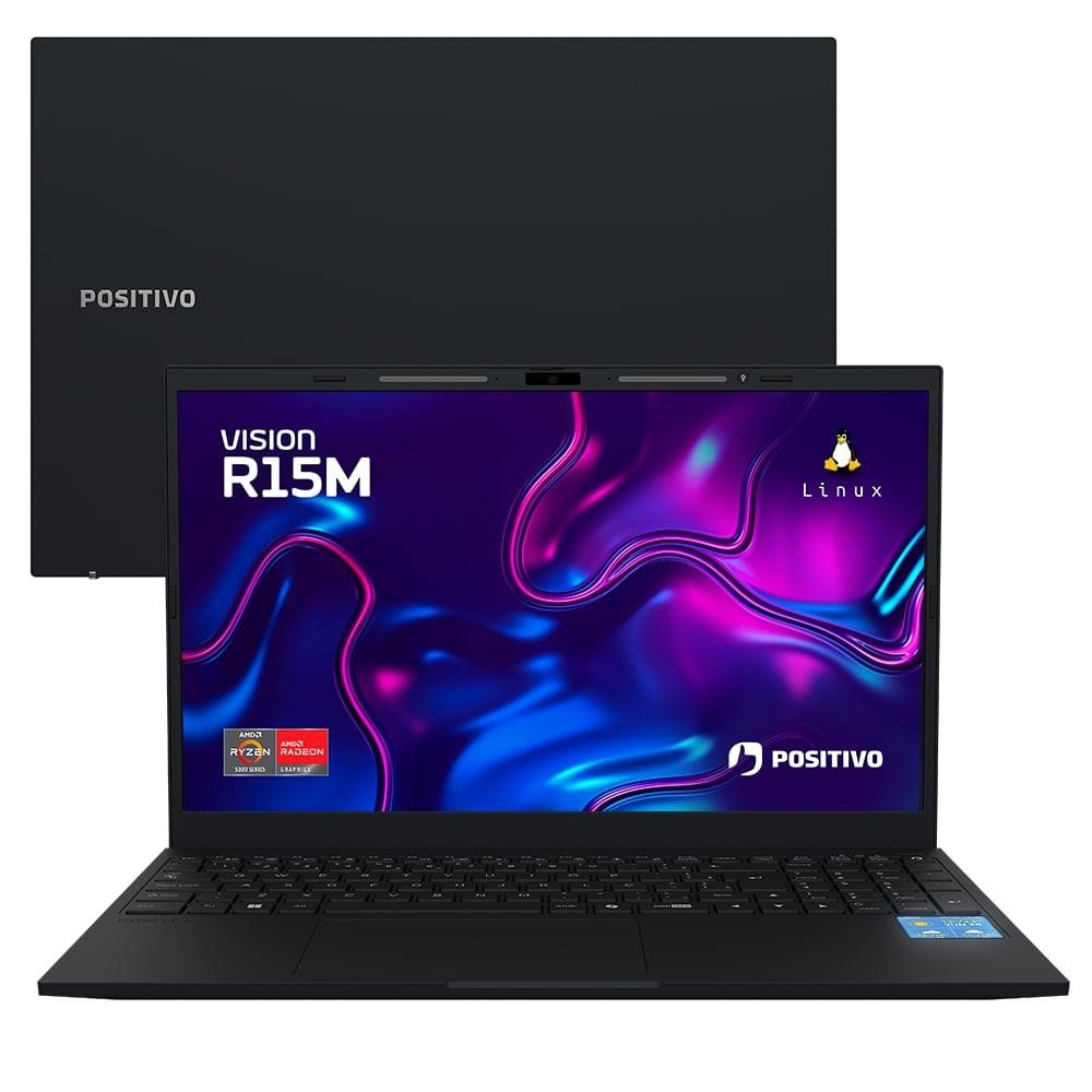 Notebook Vision R15M Ryzen 7-5825U Linux 8GB RAM 256GB SSD Wi-Fi 6  IPS –  Positivo AMD