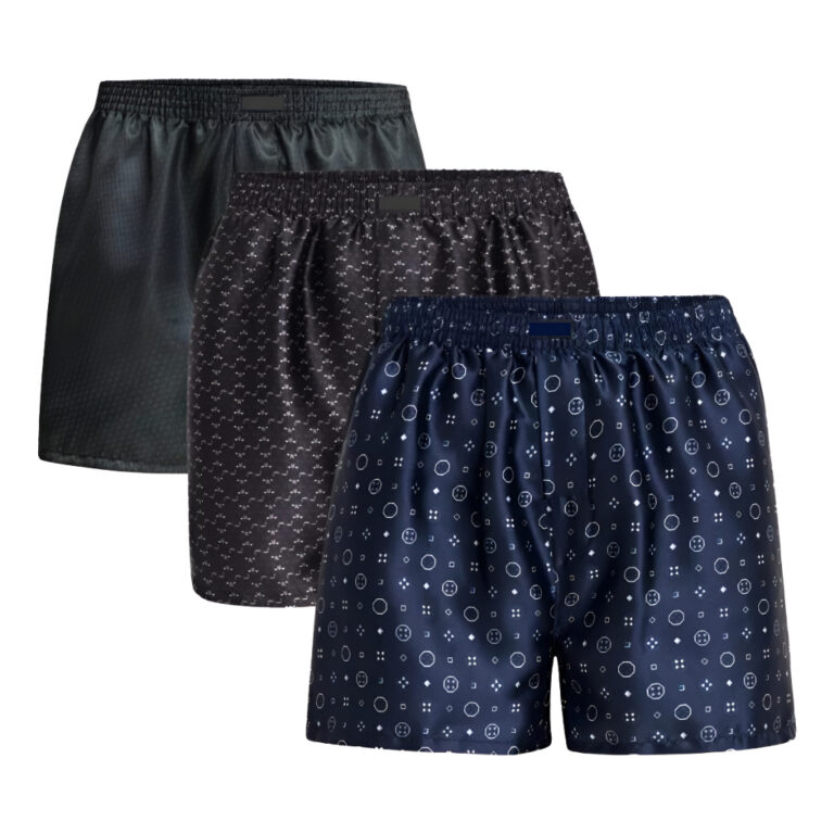 Kit Com 3 Cueca Samba Canção De Cetim Short De D