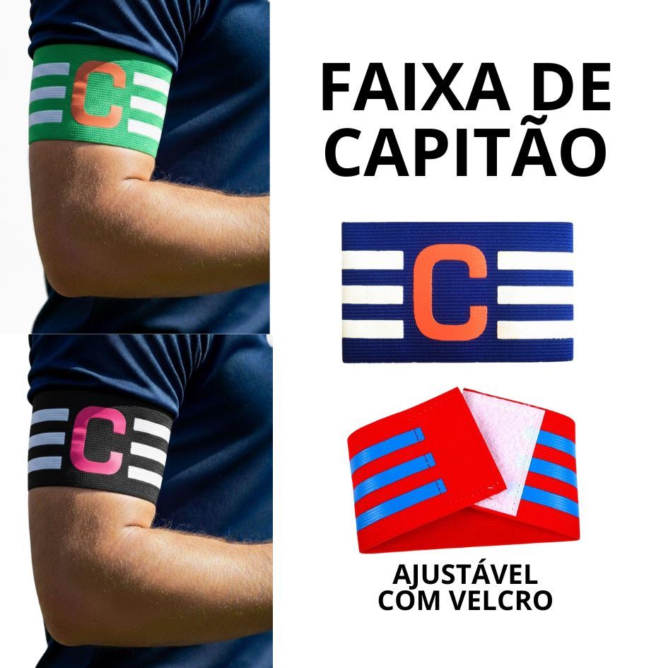 Faixa de capitão Braçadeira Time de Futebol elástica Esporte – Escolha a cor