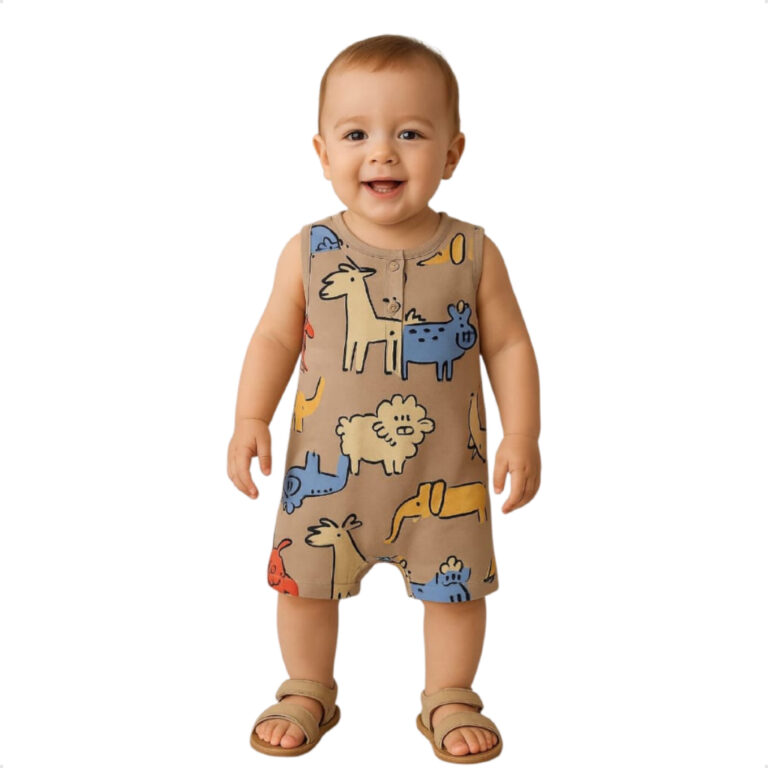 Romper Jardineira Infantil Menino Regata Verão Ta