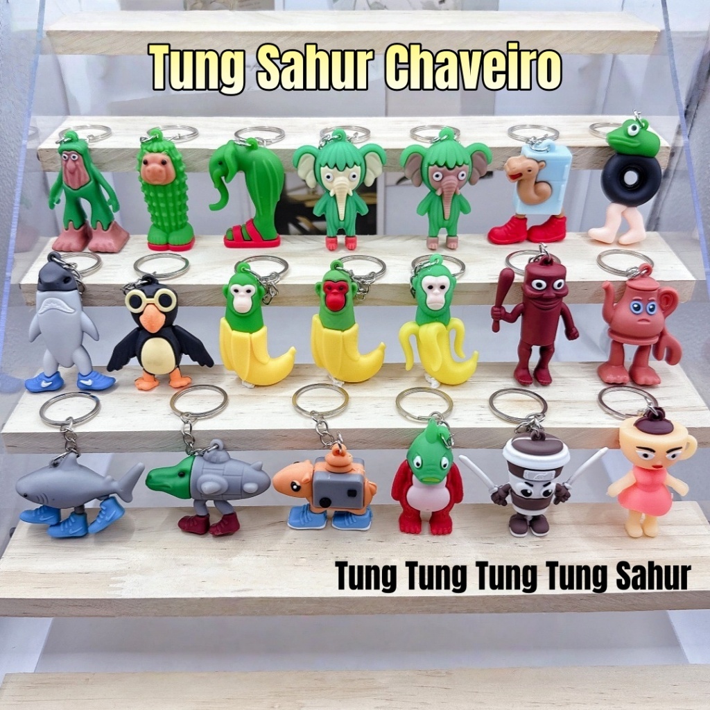 Tung Sahur Chaveiro Traalero Tralala Toy Brinquedo Italiano Brainrot Figura De Ação Para Mochila Pin