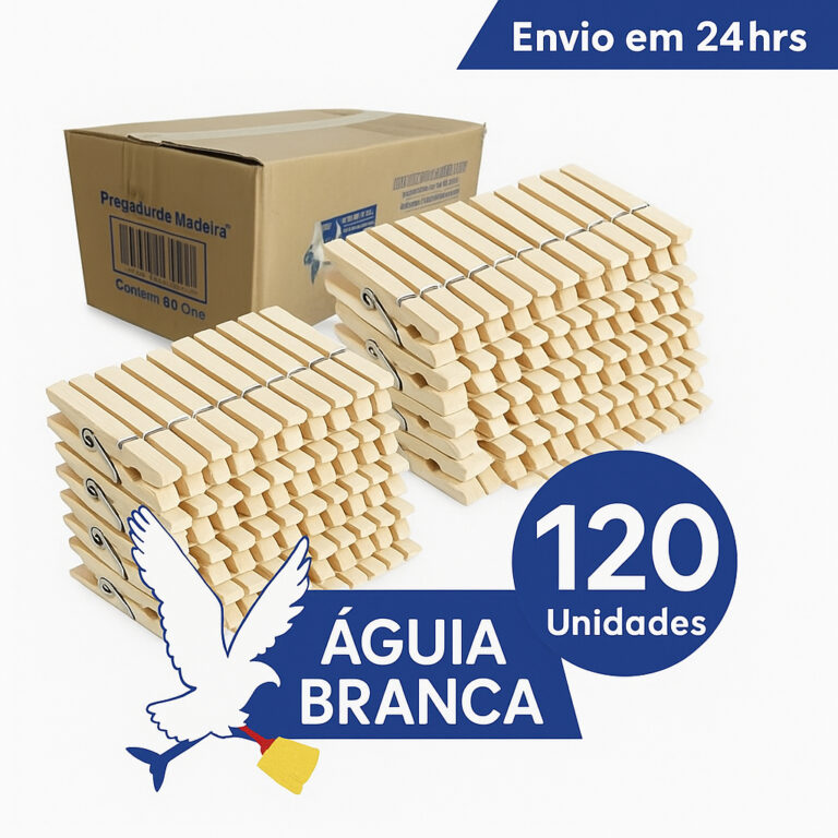 Pregadores de Madeira   Kit com 120 Unidades ̵