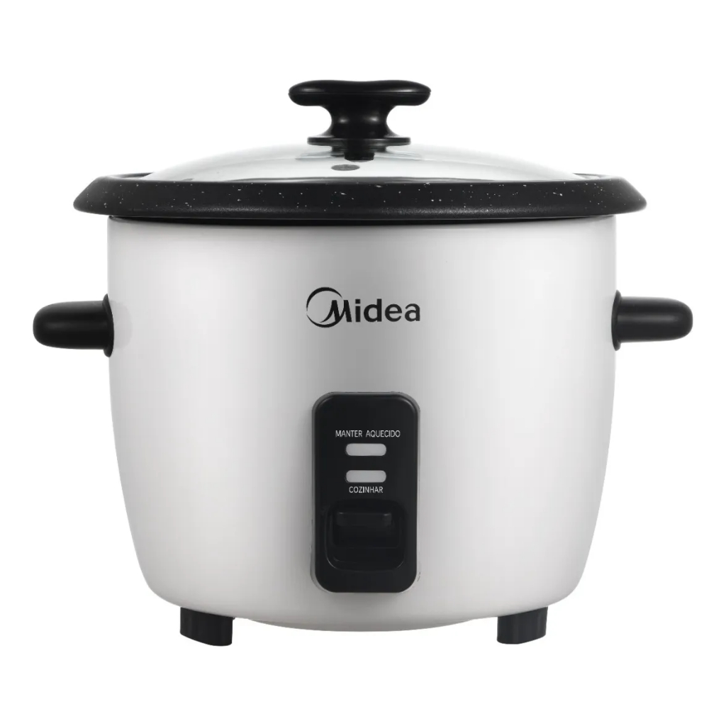 Panela de Arroz Elétrica Midea 2,5L 7 Xícaras Com Tampa de Vidro e Cozimento a Vapor